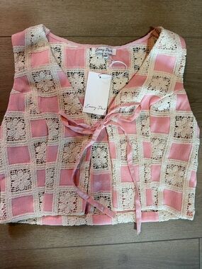 Emory Park- Crochet Tie-Front vest- NWT